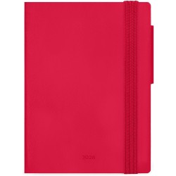 LEGAMI - Agenda hebdomadaire Mini 2026, Cherry Bomb, 12 mois Mini, carnet d'adresses inclus, fermeture avec élastique, journal d