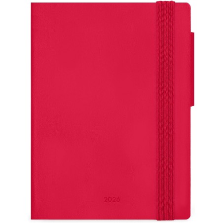 LEGAMI - Agenda hebdomadaire Mini 2026, Cherry Bomb, 12 mois Mini, carnet d'adresses inclus, fermeture avec élastique, journal d