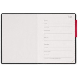 LEGAMI - Agenda hebdomadaire Mini 2026, Cherry Bomb, 12 mois Mini, carnet d'adresses inclus, fermeture avec élastique, journal d