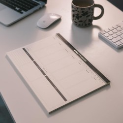 Kokonote - Bloc Note A4 Semainier Basic Studio | Weekly Planner, Sous-Main Bureau, Planificateur Hebdomadaire | Papeterie de Bur