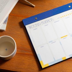 Kokonote - Bloc Note A4 Semainier Akalia | Weekly Planner, Sous-Main Bureau, Planificateur Hebdomadaire | Papeterie de Bureau