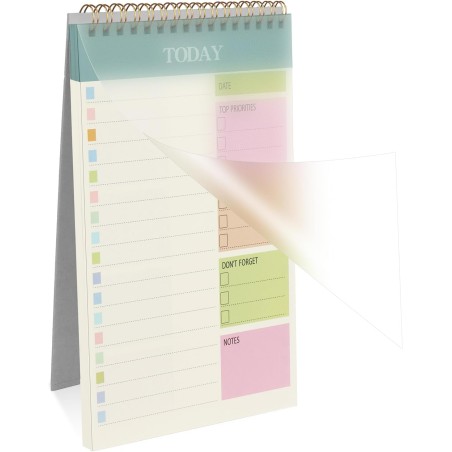 OFFCUP Bloc de Planification Hebdomadaire, 1pc A5 To-Do List de Taches 52 Feuilles (104 Pages), Blocs Note Agenda Quotidien Non 
