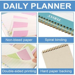 OFFCUP Bloc de Planification Hebdomadaire, 1pc A5 To-Do List de Taches 52 Feuilles (104 Pages), Blocs Note Agenda Quotidien Non 