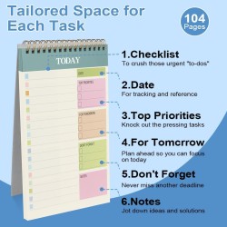 OFFCUP Bloc de Planification Hebdomadaire, 1pc A5 To-Do List de Taches 52 Feuilles (104 Pages), Blocs Note Agenda Quotidien Non 