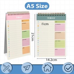 OFFCUP Bloc de Planification Hebdomadaire, 2pcs A5 To-Do List de Taches 52 Feuilles (104 Pages), Blocs Note Agenda Quotidien Non