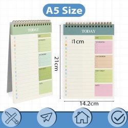 OFFCUP Bloc de Planification Hebdomadaire, 2pcs A5 To-Do List de Taches 52 Feuilles (104 Pages), Blocs Note Agenda Quotidien Non