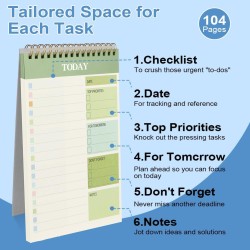 OFFCUP Bloc de Planification Hebdomadaire, 2pcs A5 To-Do List de Taches 52 Feuilles (104 Pages), Blocs Note Agenda Quotidien Non