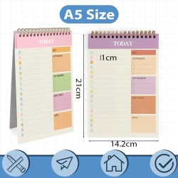 OFFCUP Bloc de Planification Hebdomadaire, 2pcs A5 To-Do List de Taches 52 Feuilles (104 Pages), Blocs Note Agenda Quotidien Non