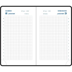 Exacompta - 15416E - Agenda de poche Journal 15 quadrillé Plastique - Fermeture par élastique - 9 x 14,6 cm - Janvier à décembre