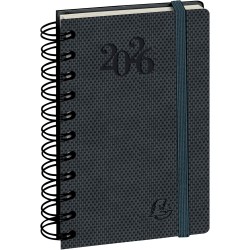 Exacompta - 15414E - Agenda de poche Journal 15S quadrillé Swan spiralé - Fermeture élastique - 9 x 14,6 cm - Janvier à décembre