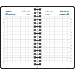 Exacompta - 15414E - Agenda de poche Journal 15S quadrillé Swan spiralé - Fermeture élastique - 9 x 14,6 cm - Janvier à décembre
