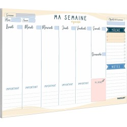 Planning Semaine - Planificateur A4, Agenda Planner Semainier - Weekly Planner, Agenda To Do List Bloc Note Francais - Planning 