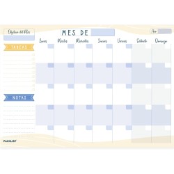 Organizador A4 - Agenda Planificador Mensual Calendario Perpetuo 2023/24/25-25 Hojas.