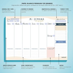 Planificador Semanal + Planificador Mensual - Pack de 2 planners A4, Planning de Escritorio. Agendas, Planificadores y Calendari