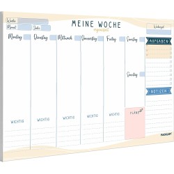 Wochenplaner Block A4 ohne Festes Datum. Terminplaner, Familienplaner mit Wochenziel, To-Do-Liste, TOP 3, Notizen, Pläne, Wichti