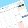 Wochenplaner Block A4 ohne Festes Datum. Terminplaner, Familienplaner mit Wochenziel, To-Do-Liste, TOP 3, Notizen, Pläne, Wichti