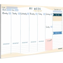Weekly Planner Pad A4 - Stylish Undated Weekly Organiser, 52 Pages for Home, Study, Work & Family Plans - Beautiful Timetable Pl