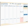 Planner Settimanale Scrivania - Agenda da Tavolo A4 per Appuntamenti - 52 Flogi - Calendario Perpetuo di Design