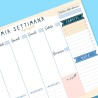 Planner Settimanale Scrivania - Agenda da Tavolo A4 per Appuntamenti - 52 Flogi - Calendario Perpetuo di Design