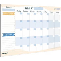 Monatsplaner Block A4 ohne Festes Datum. Terminplaner, Familienplaner mit Monatsziel, To-Do-Liste, Notizen, großem Notizfeld - E
