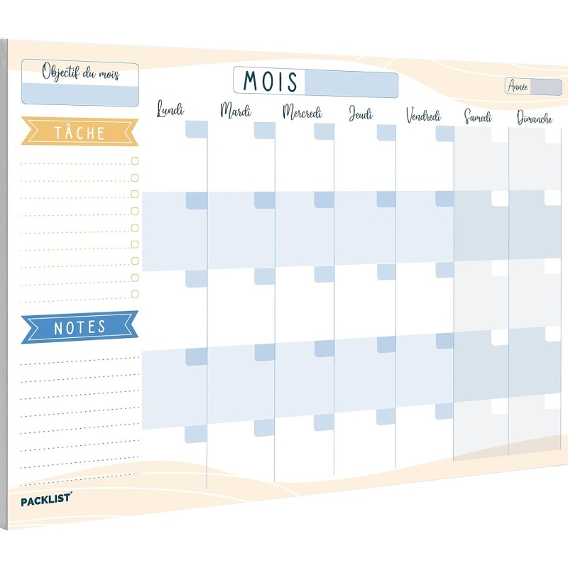 Planning Mensuel A4 - Planner and To Do List Bloc Note - Agenda Hebdomadaire au Design Exclusif