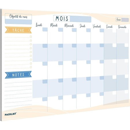 Planning Mensuel A4 - Planner and To Do List Bloc Note - Agenda Hebdomadaire au Design Exclusif