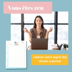 To do list bloc note. Pense bête mémo pour lister les tâches à faire. Bloc-notes format A5. Carnet 50 feuilles détachables avec 
