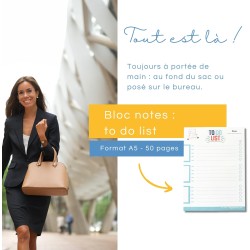 To do list bloc note. Pense bête mémo pour lister les tâches à faire. Bloc-notes format A5. Carnet 50 feuilles détachables avec 