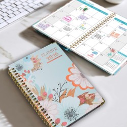 Agenda Calendrier 2026 – Semainier & Mensuel Relié 15,8×21,7 cm, Design Floral, Organisateur avec Onglets, Notes et Autocollants