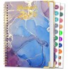 Agenda Calendrier 2026 – Semainier & Mensuel Relié 15,8×21,7 cm, Design Floral, Organisateur avec Onglets, Notes et Autocollants