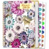Agenda Calendrier 2026 – Semainier & Mensuel Relié 15,8×21,7 cm, Design Floral, Organisateur avec Onglets, Notes et Autocollants