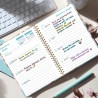 Agenda Calendrier 2026 – Semainier & Mensuel Relié 15,8×21,7 cm, Design Floral, Organisateur avec Onglets, Notes et Autocollants