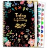 Agenda Calendrier 2026 – Semainier & Mensuel Relié 15,8×21,7 cm, Design Floral, Organisateur avec Onglets, Notes et Autocollants