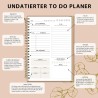 Agenda Journalier Non Daté, To Do List Bloc Note, Daily Planner, Bloc Spirale de 60 Pages (120 Feuillets), Format A5, Planificat