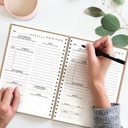 Agenda Journalier Non Daté, To Do List Bloc Note, Daily Planner, Bloc Spirale de 60 Pages (120 Feuillets), Format A5, Planificat