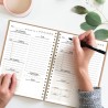 Agenda Journalier Non Daté, To Do List Bloc Note, Daily Planner, Bloc Spirale de 60 Pages (120 Feuillets), Format A5, Planificat