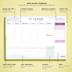 Planificador Semanal + Planificador Mensual - Pack de 2 planners Organizador Semanal + Mensual A4, Planning de Escritorio. Agend