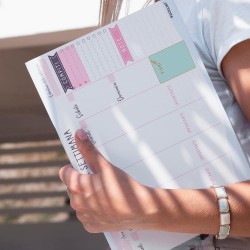 Planner Settimanale Scrivania - Planning Settimanale da Tavolo A4 - Agenda Settimanale, 52 Flogi - Weekly Planner - Agenda Appun
