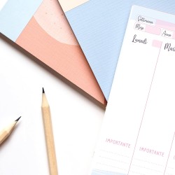 Planner Settimanale Scrivania - Planning Settimanale da Tavolo A4 - Agenda Settimanale, 52 Flogi - Weekly Planner - Agenda Appun