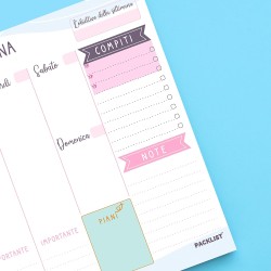 Planner Settimanale Scrivania - Planning Settimanale da Tavolo A4 - Agenda Settimanale, 52 Flogi - Weekly Planner - Agenda Appun