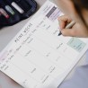 Wochenplaner Block A4 ohne Festes Datum. Terminplaner, Familienplaner mit Wochenziel, To-Do-Liste, TOP 3, Notizen, Pläne, Wichti