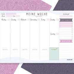 Wochenplaner Block A4 ohne Festes Datum. Terminplaner, Familienplaner mit Wochenziel, To-Do-Liste, TOP 3, Notizen, Pläne, Wichti