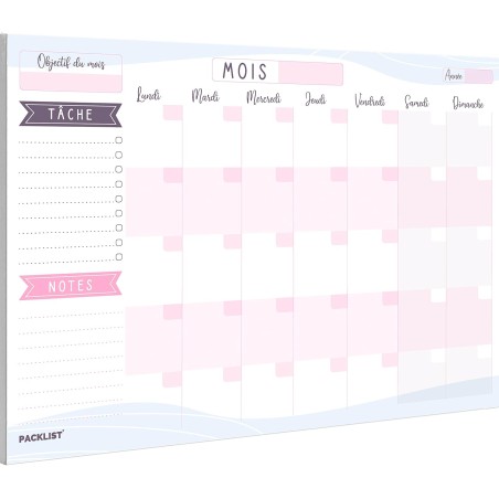 Planning Mensuel Français A4 - Planificateur & Agenda Mensuel. Monthly Planner Bloc Notes To Do List. Design pour S'organiser Pa