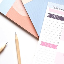 Planning Mensuel Français A4 - Planificateur & Agenda Mensuel. Monthly Planner Bloc Notes To Do List. Design pour S'organiser Pa