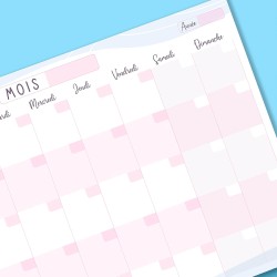 Planning Mensuel Français A4 - Planificateur & Agenda Mensuel. Monthly Planner Bloc Notes To Do List. Design pour S'organiser Pa