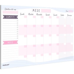 Planner Mensile Scrivania - Planning Mensile da Tavolo A4, Agenda Mensile, 25 Flogi - Monthly Planner - Agenda Appuntamenti - Ca