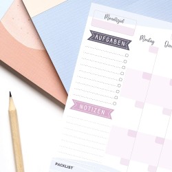 Monatsplaner Block A4 ohne Festes Datum. Terminplaner, Familienplaner mit Monatsziel, To-Do-Liste, Notizen, großem Notizfeld - E