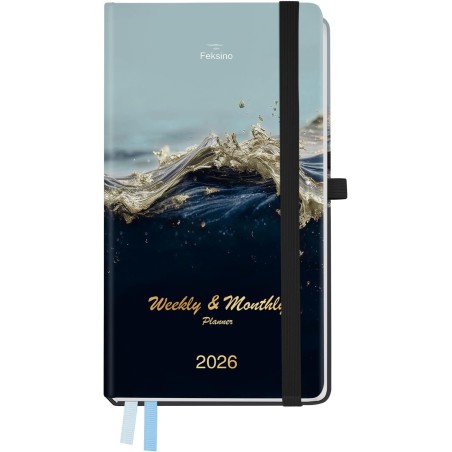 Agenda de Poche 2026 Semainier, format A6 18 x 9,8 cm, Petit Planner à livres sur 12 mois (D'Jan 2026 à Déc 2026-12 Mois), calen