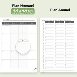 Agenda de Poche 2026 Semainier, format A6 18 x 9,8 cm, Petit Planner à livres sur 12 mois (D'Jan 2026 à Déc 2026-12 Mois), calen