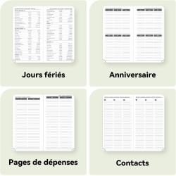 Agenda de Poche 2026 Semainier, format A6 18 x 9,8 cm, Petit Planner à livres sur 12 mois (D'Jan 2026 à Déc 2026-12 Mois), calen